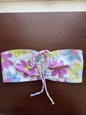 Aritzia Sunday Best Floral Bandeau Top - Pink & Pastel Flowers
